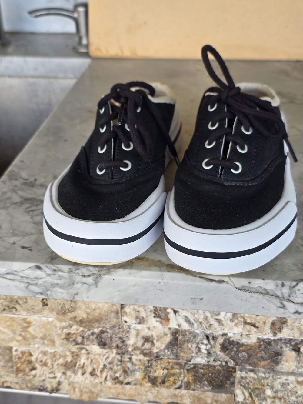 Polo by Ralph Lauren Black and White Polo Sport Canvas Mule Sneakers - Picture 2 of 6